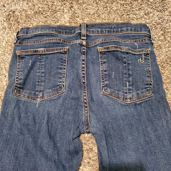 Rag & Bone Skinny Jeans La Paz Dark Blue Distressed Wash 28 - Picture 6 of 6